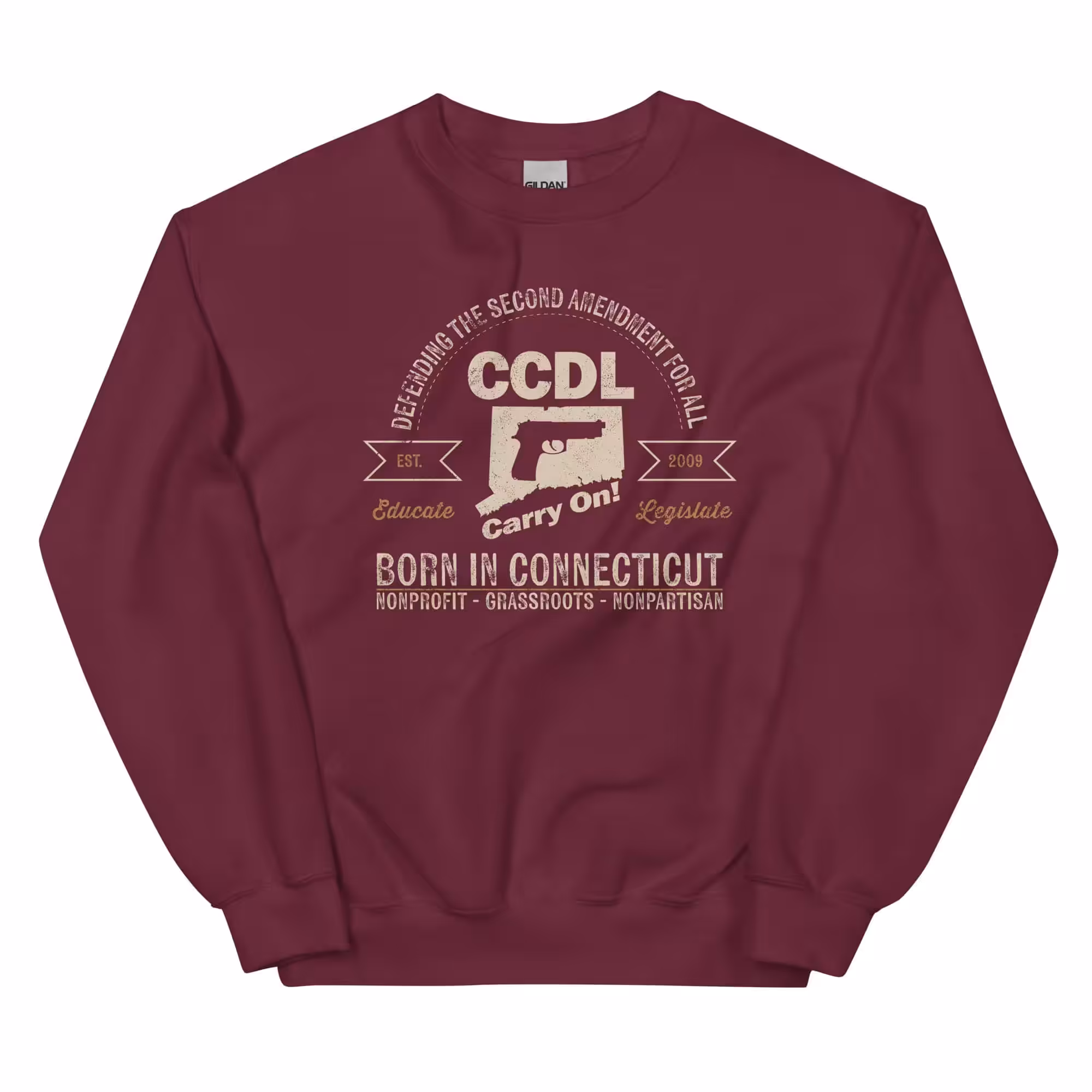 "Born in Connecticut" Retro Unisex Crewneck Sweatshirt - Image 7