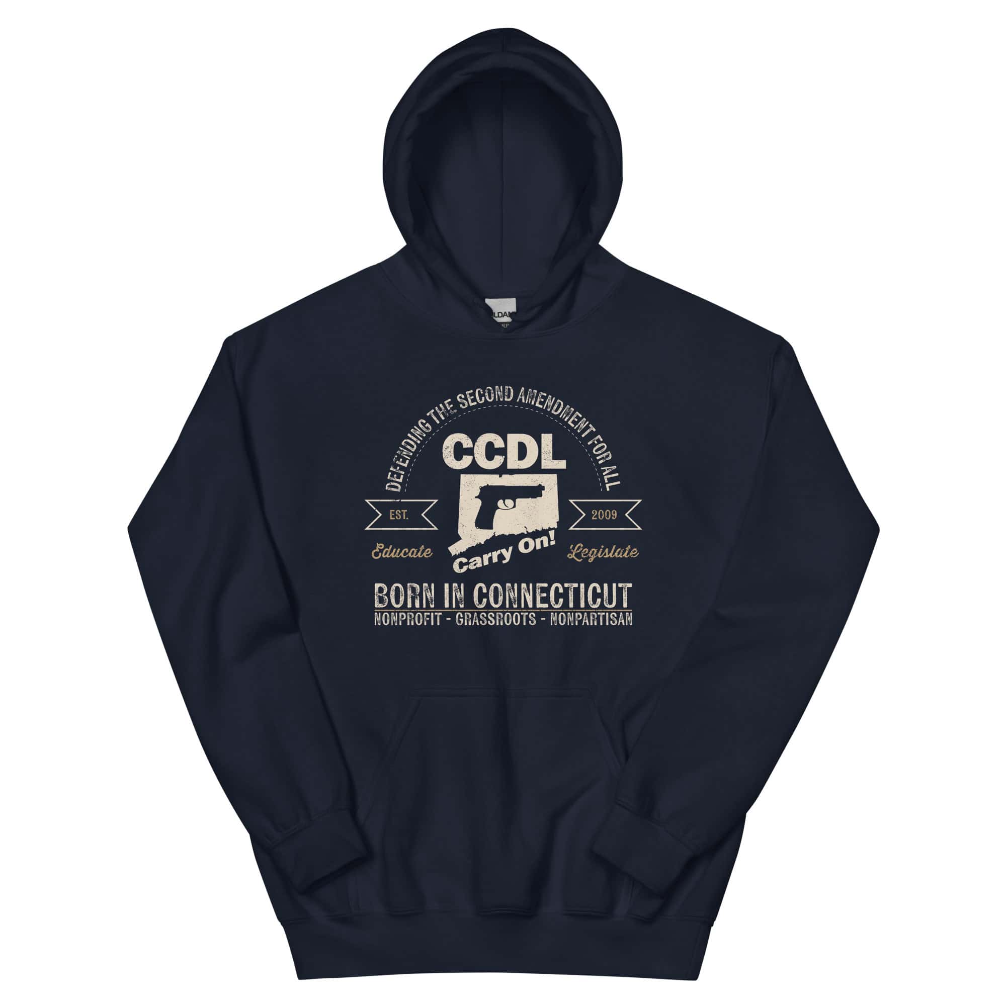 "Born in Connecticut" Retro Unisex Hoodie - Image 3